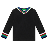 5 STAR STRIPED NECKLINE L/S T-SHIRT